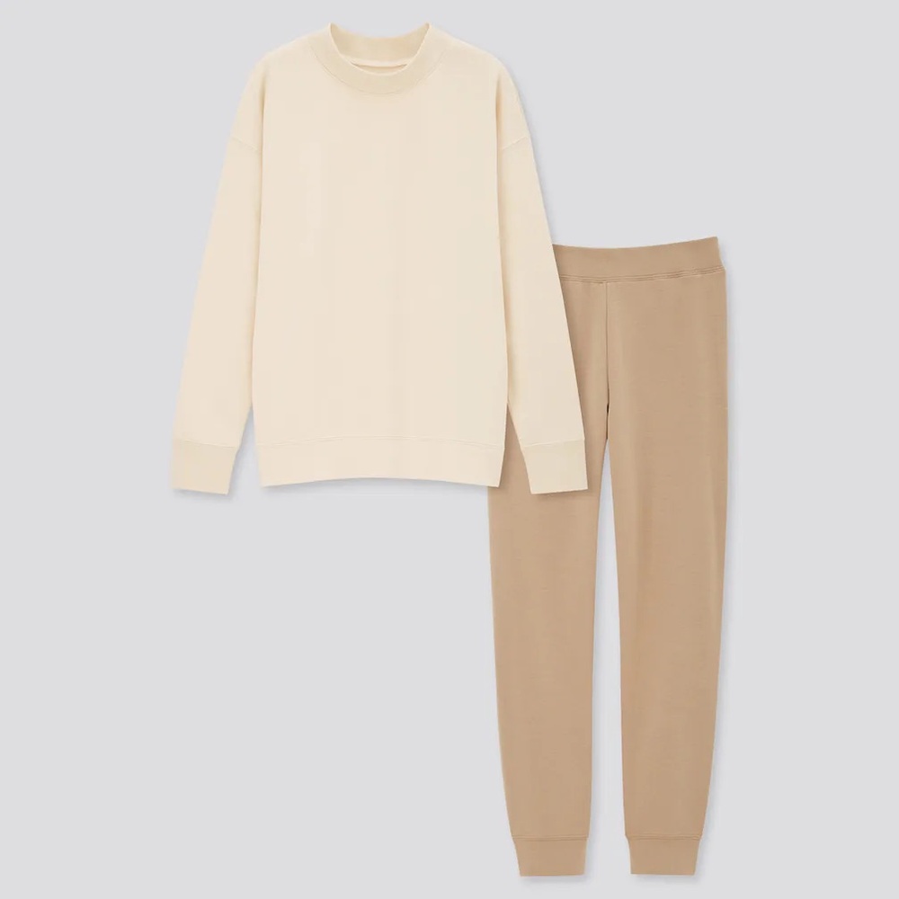 Lounger Pajama Set by Uniqlo - Jogger Set in Oatmeal and Brown